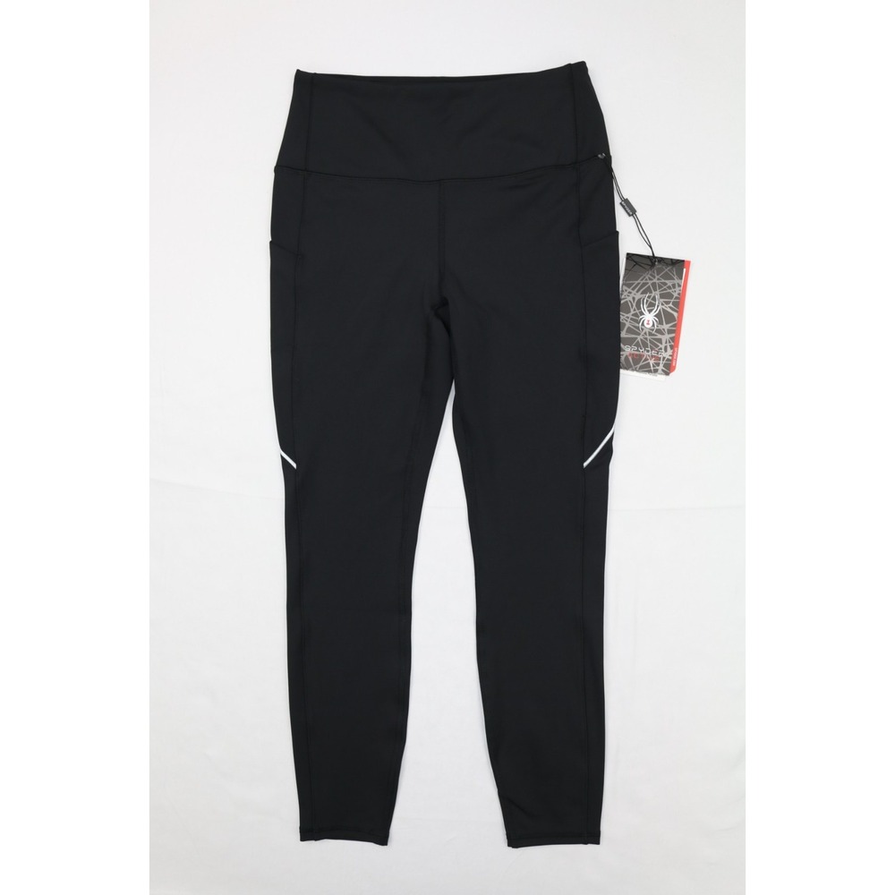 Spyder Women's Active Legging Black S High Waist Super Stretch Stripe Detail $88
